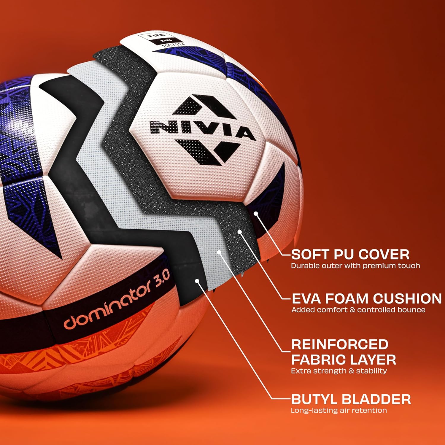NIVIA DOMINATOR 3.0 FOOTBALL SIZE-5