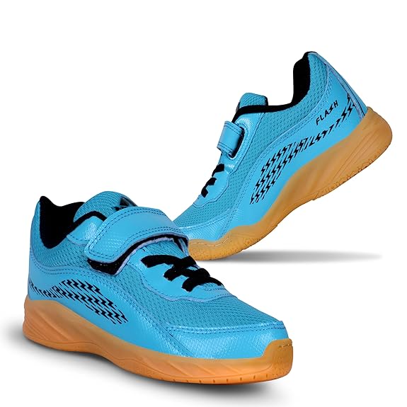 NIVIA FLASH KIDS BADMINTON SHOE - SKY BLUE/BLACK