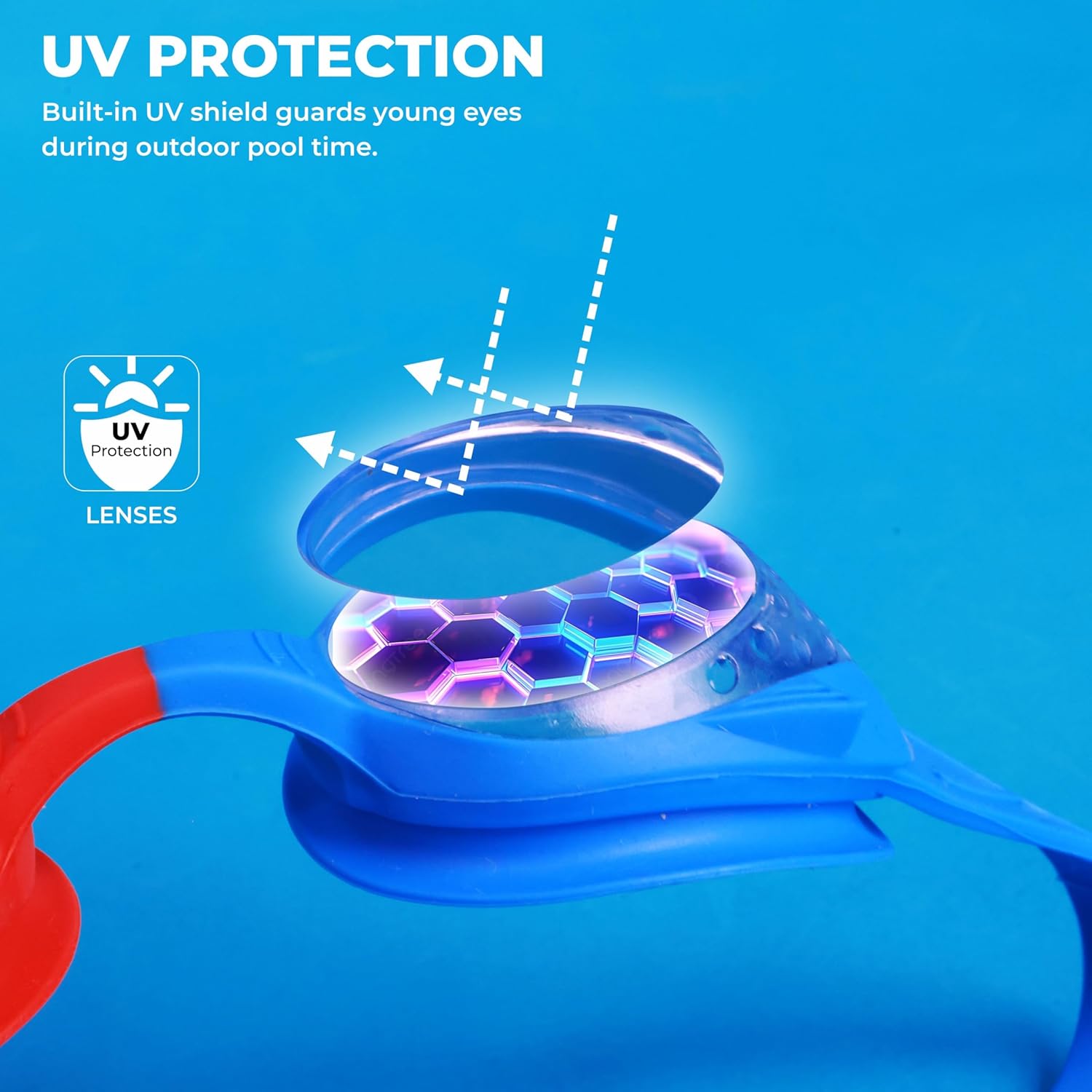 NIVIA KIDDIES JR. 2.0 SWIMMING GOGGLES - RED/BLUE