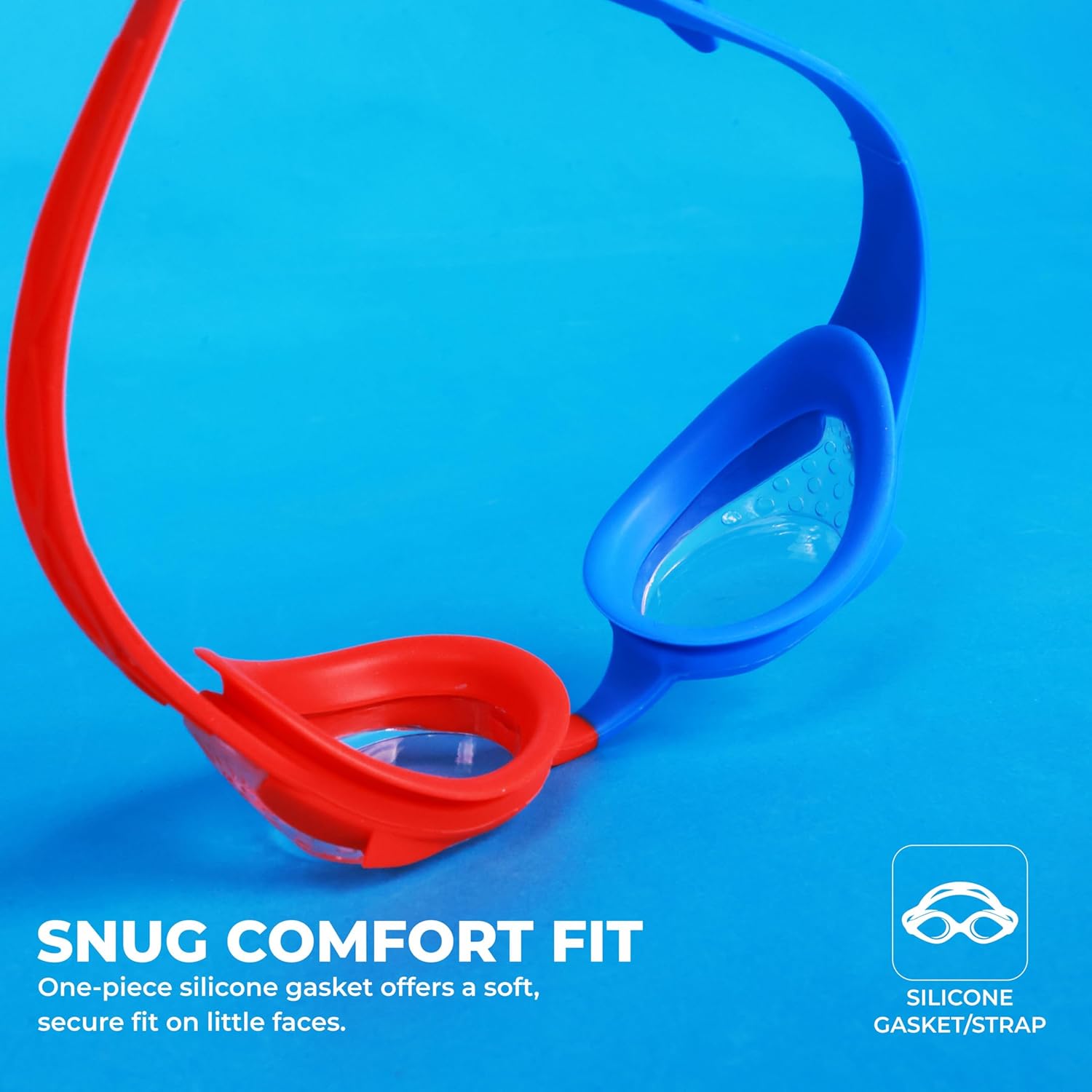 NIVIA KIDDIES JR. 2.0 SWIMMING GOGGLES - RED/BLUE