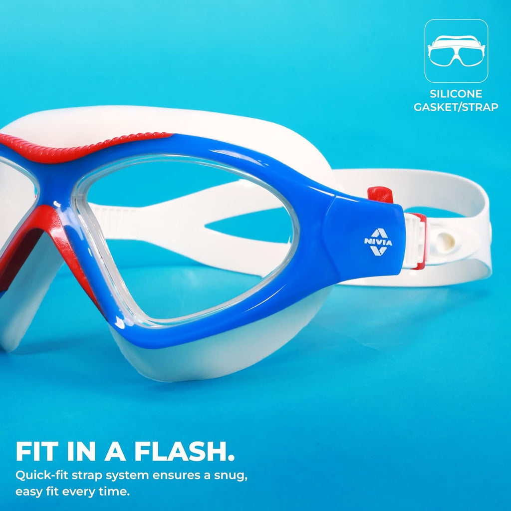 NIVIA UNIMASK JR. 2.0 SWIMMING GOGGLES - BLUE/RED
