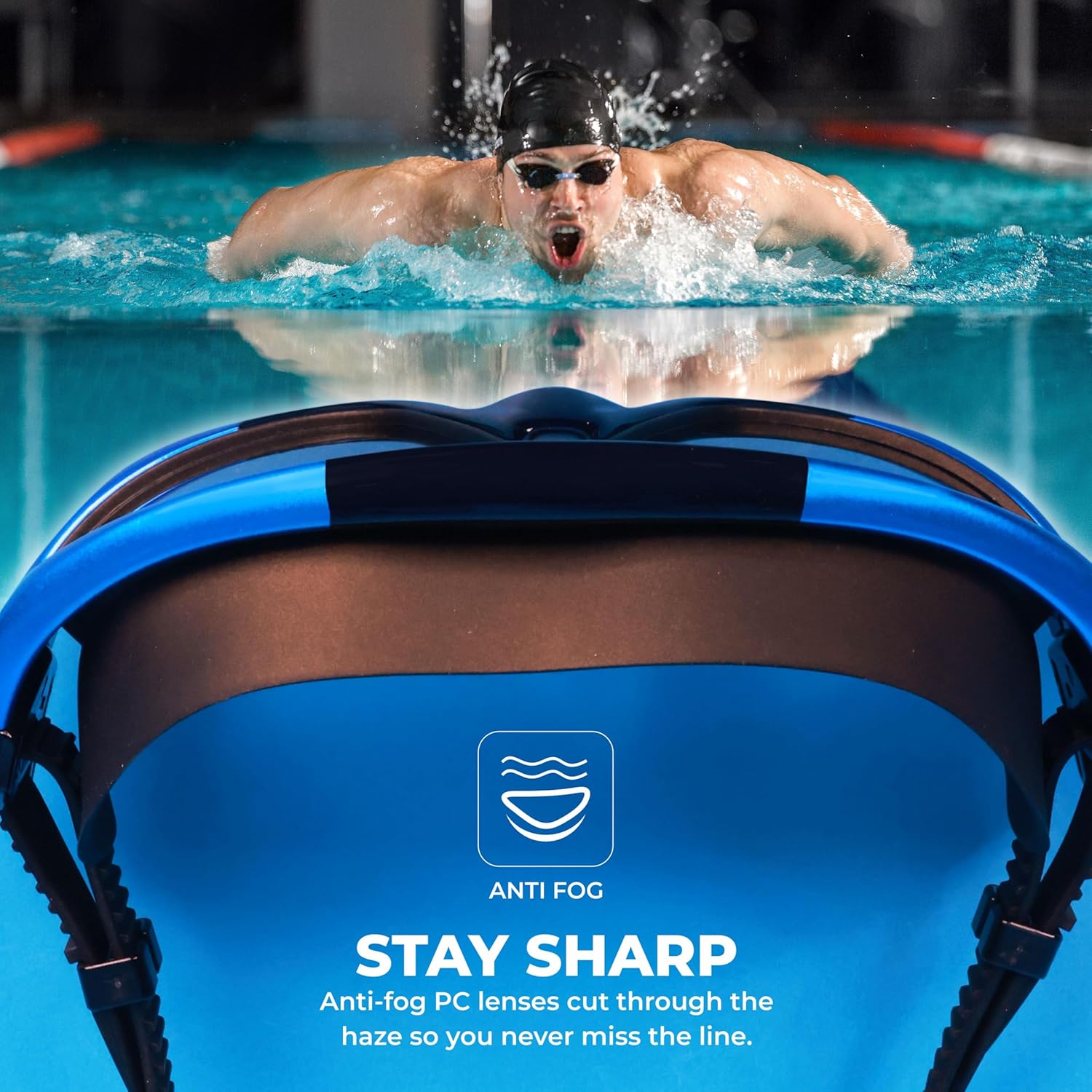 NIVIA PRO MASK 2.0 SWIMMING GOGGLES - BLACK/BLUE