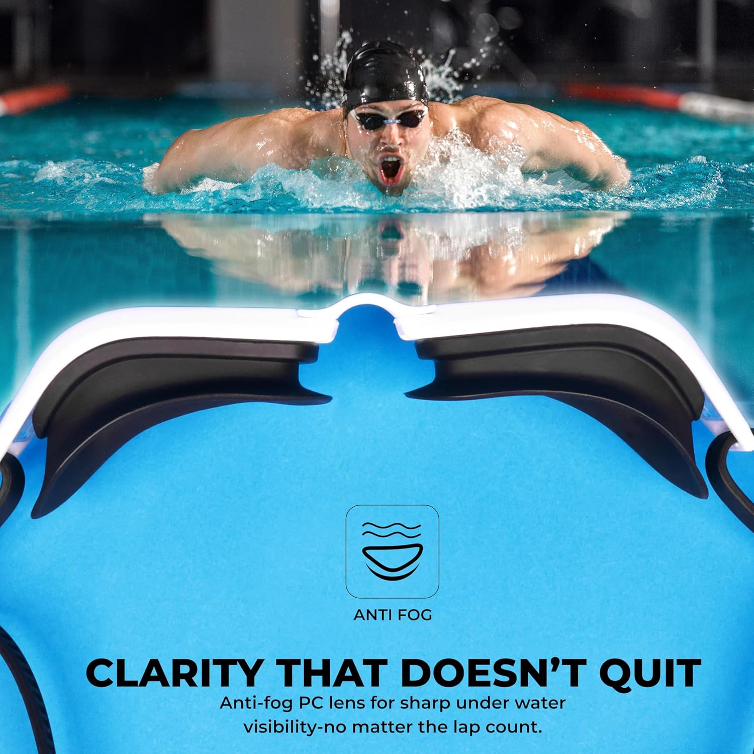 NIVIA VISIONZ SWIMMING GOGGLES - BLACK/WHITE