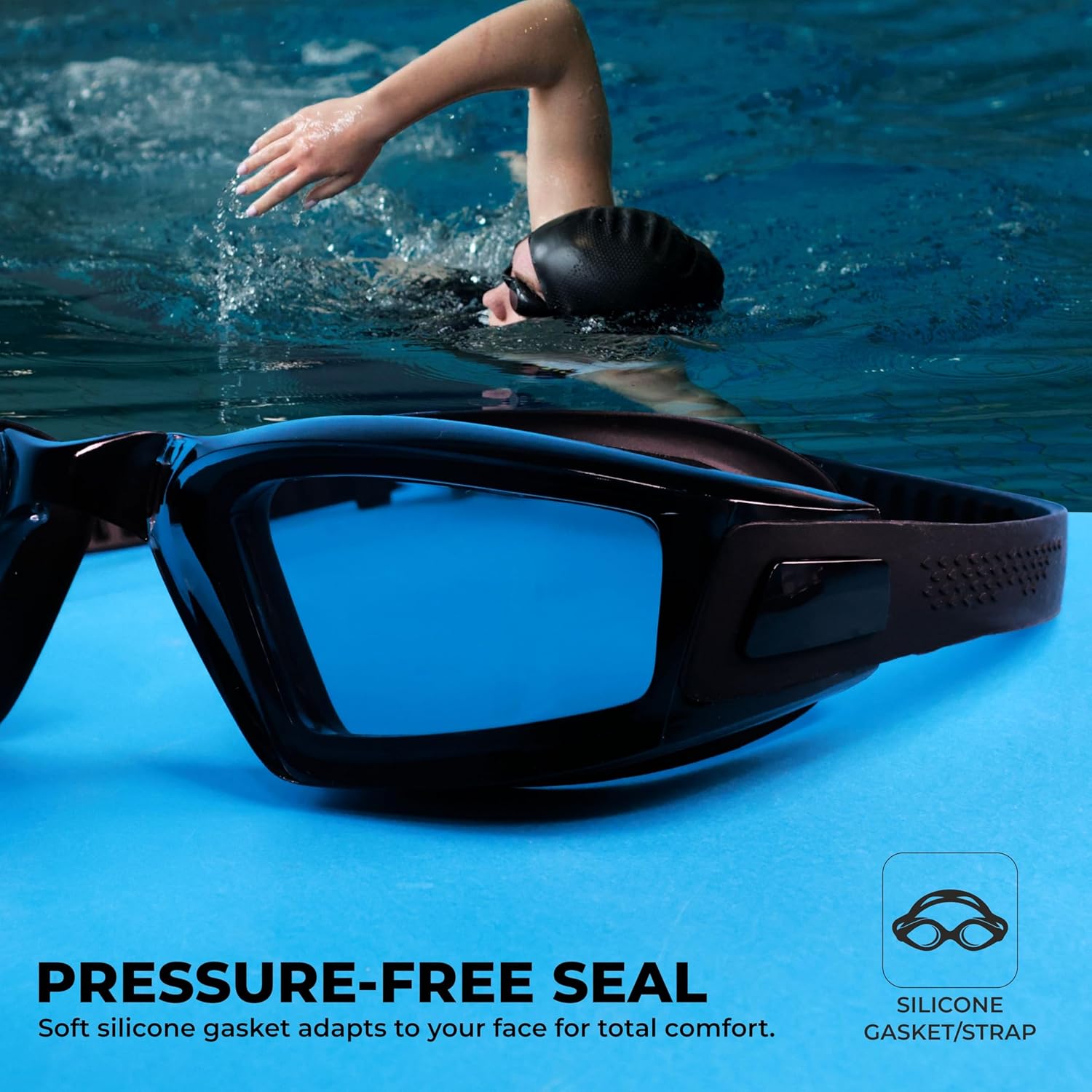 NIVIA VIPER 2.0 SWIMMING GOGGLES - BLACK (TINT)