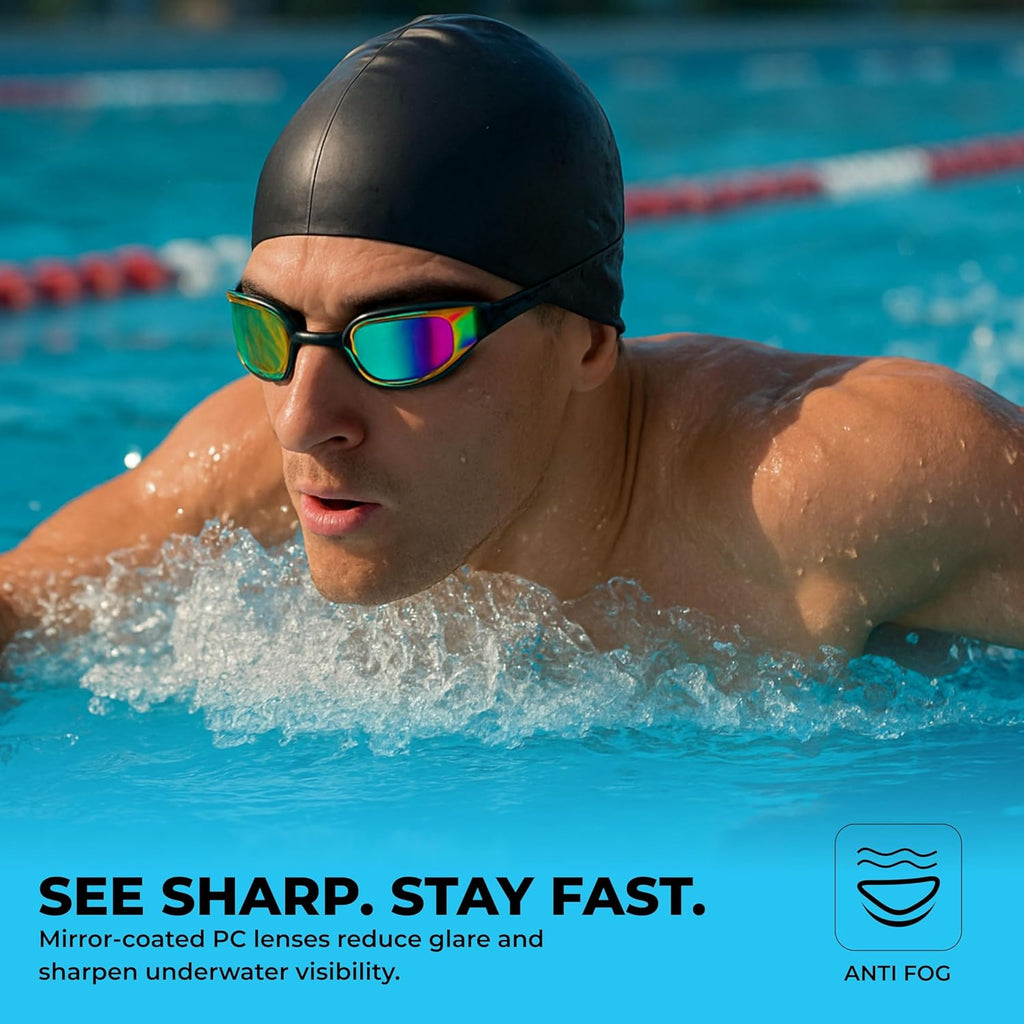 NIVIA VIPER 2.0-M SWIMMING GOGGLES - BLACK (MIRROR)