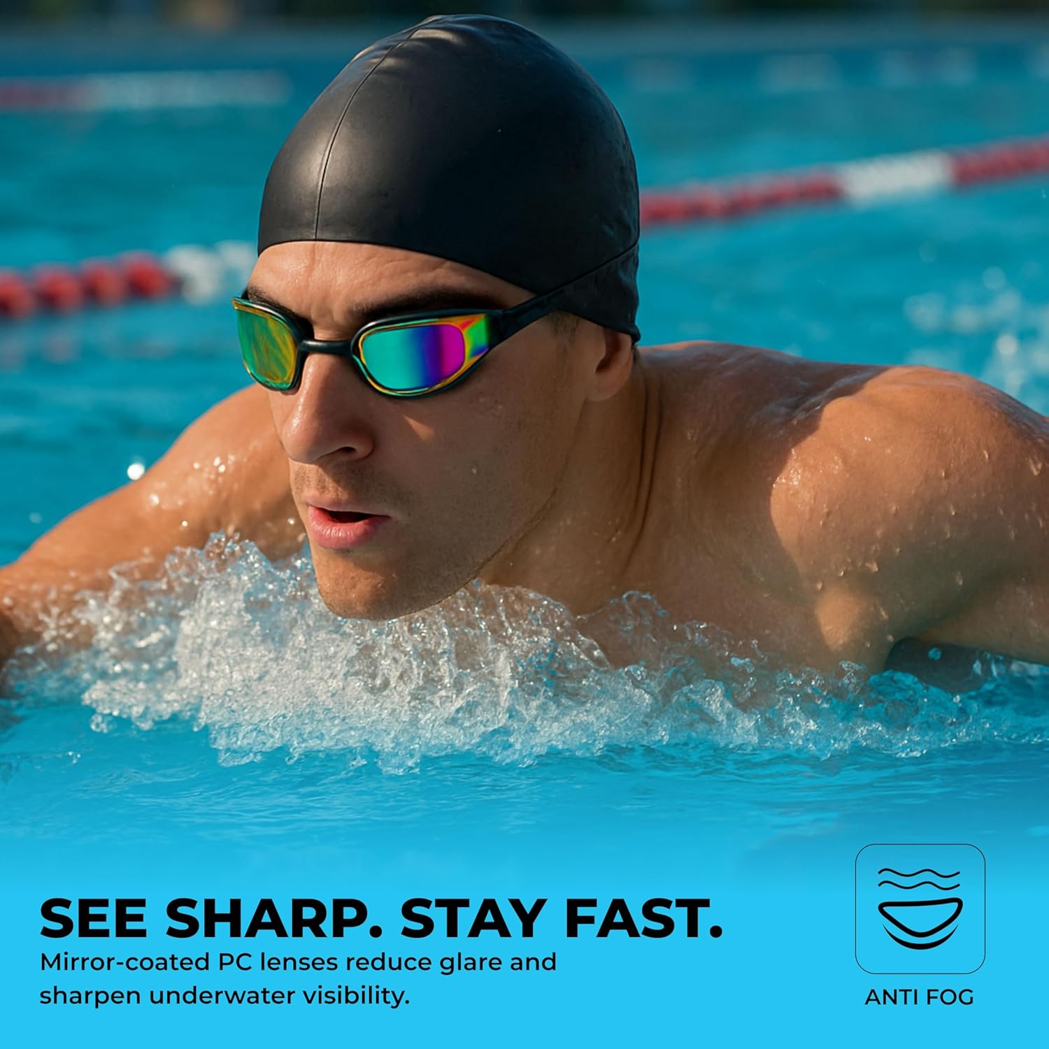 NIVIA VIPER 2.0-M SWIMMING GOGGLES - BLACK (MIRROR)