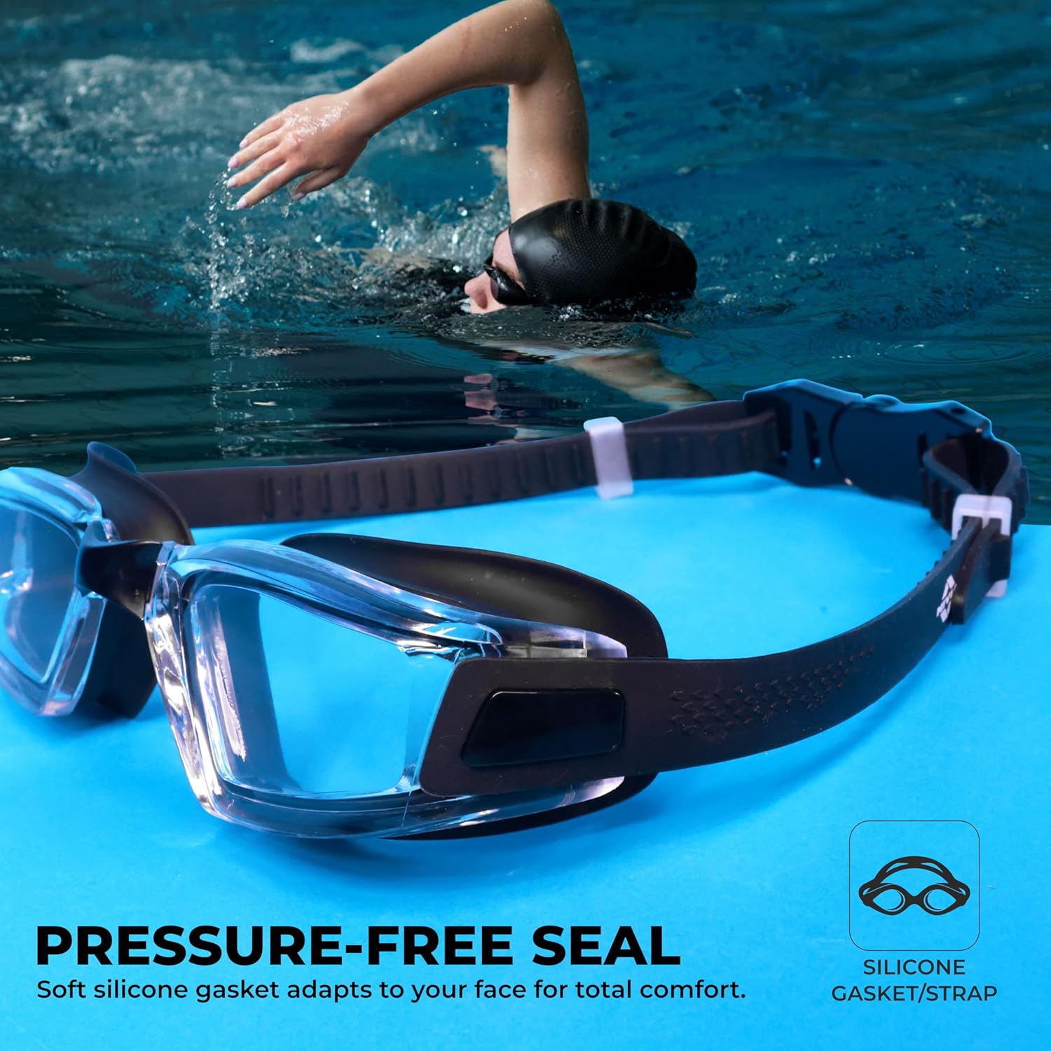 NIVIA VIPER 2.0 SWIMMING GOGGLES - BLACK (CLEAR)