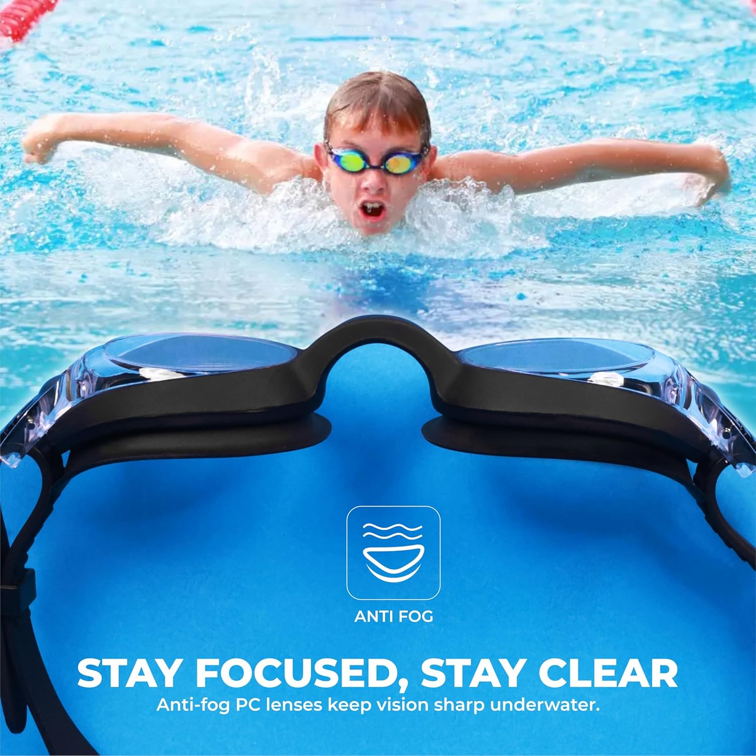 NIVIA SCOOL JR. SWIMMING GOGGLES - BLACK
