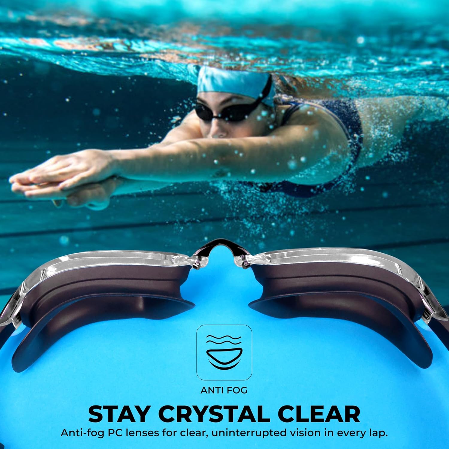 NIVIA VIPER 2.0 SWIMMING GOGGLES - BLACK (CLEAR)