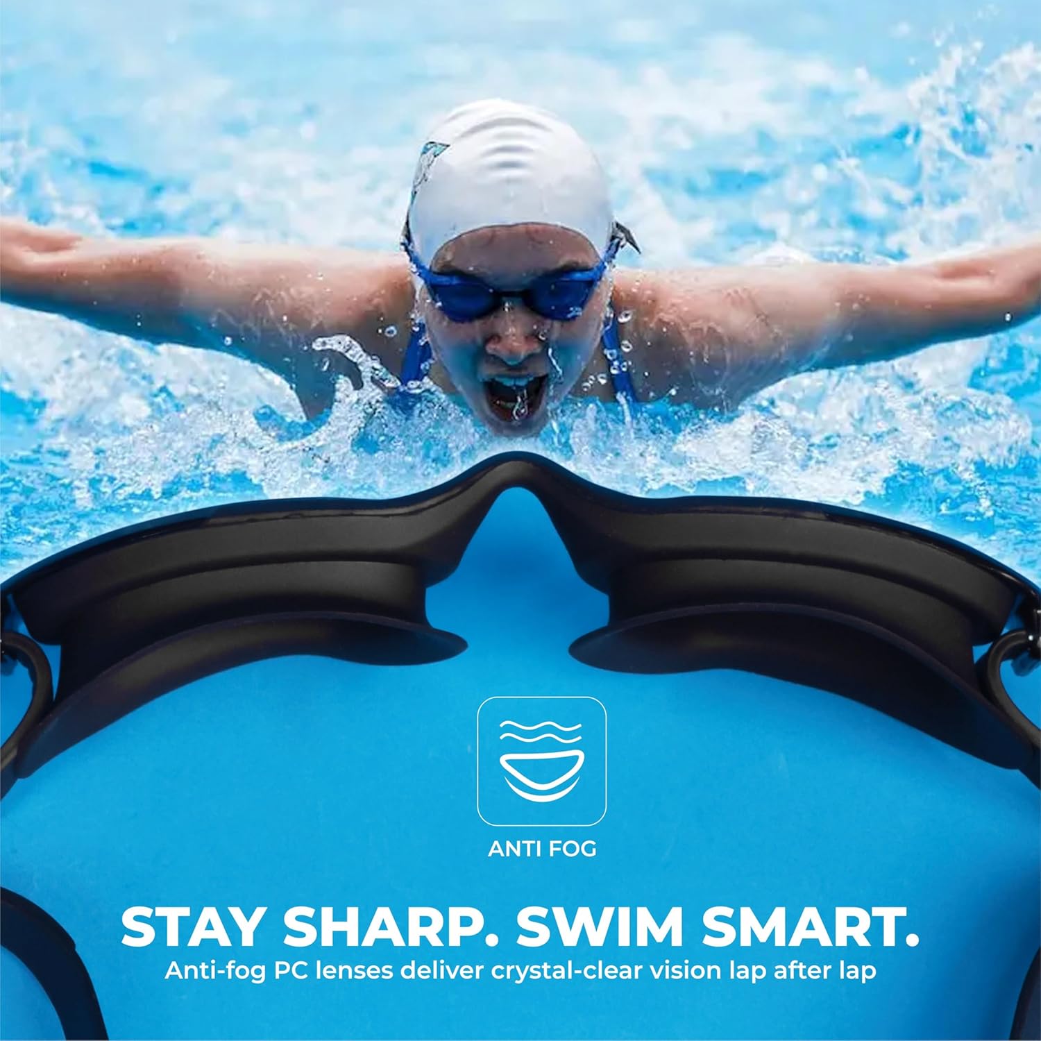 NIVIA VISOR SWIMMING GOGGLES - BLACK