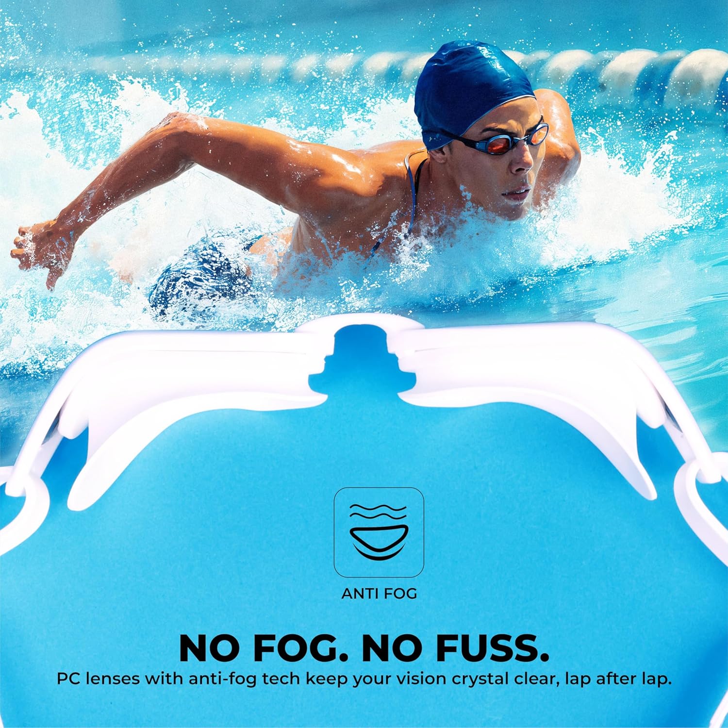 NIVIA SPORTZ SWIMMING GOGGLES - WHITE