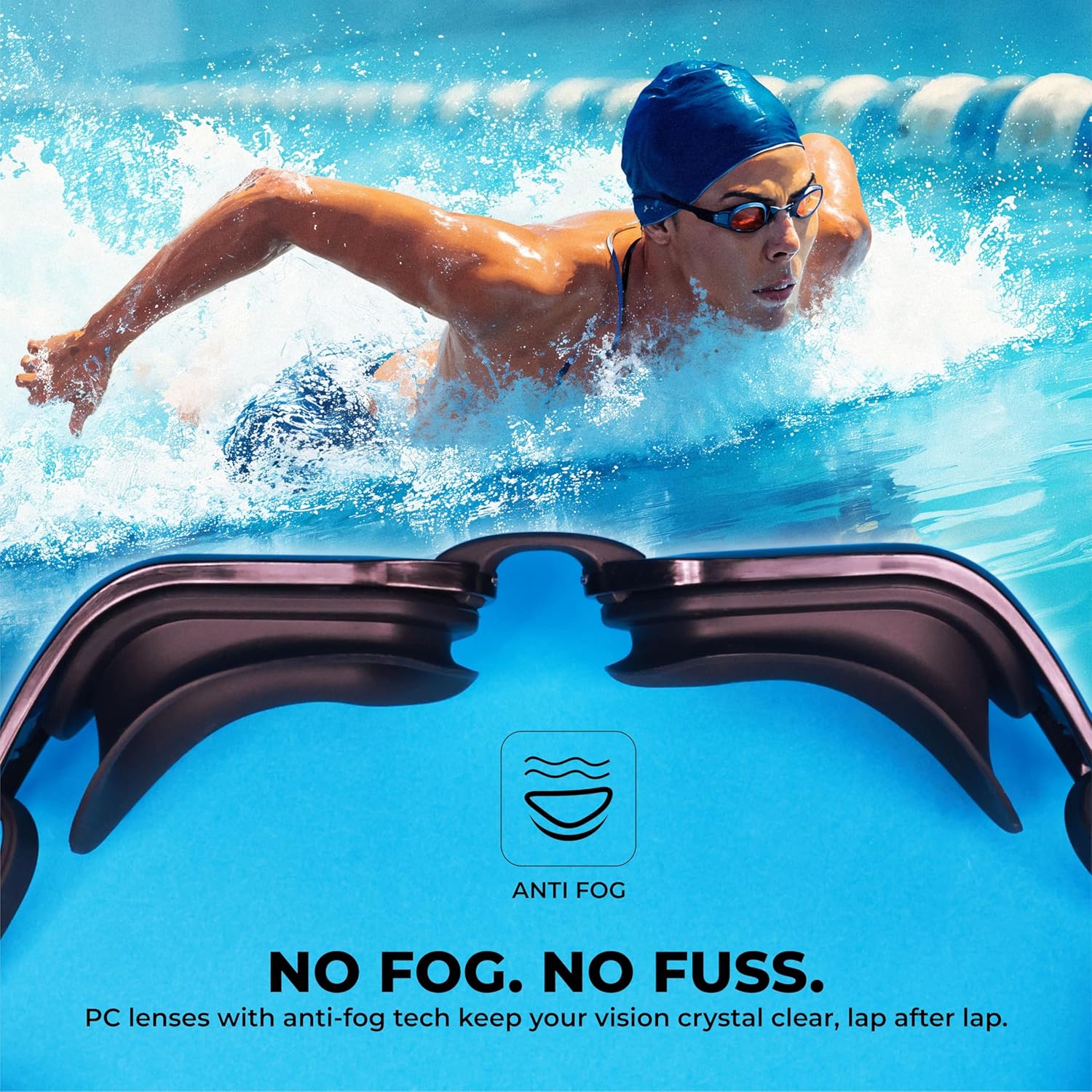 NIVIA SPORTZ SWIMMING GOGGLES - BLACK