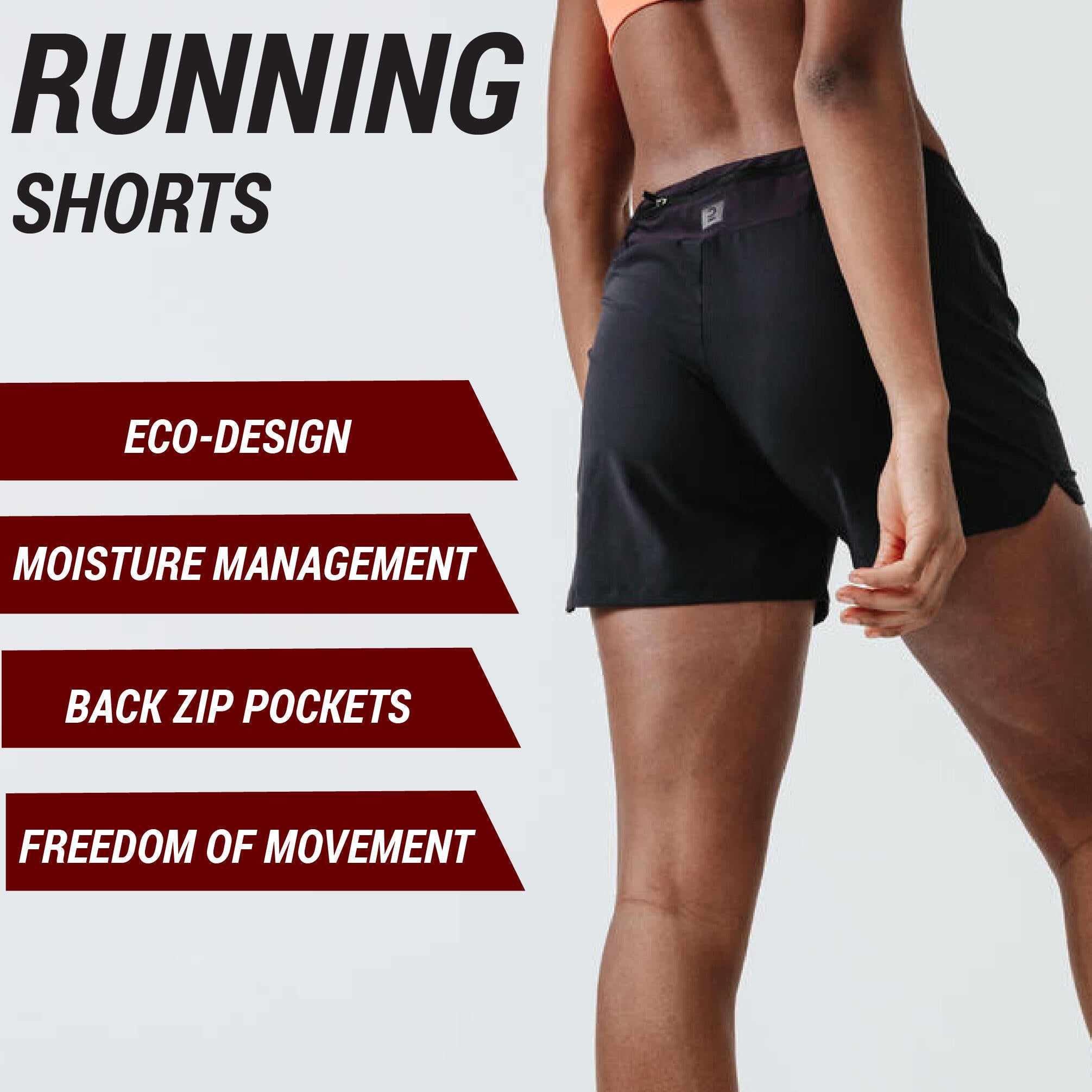 Women Running Shorts Dry - black