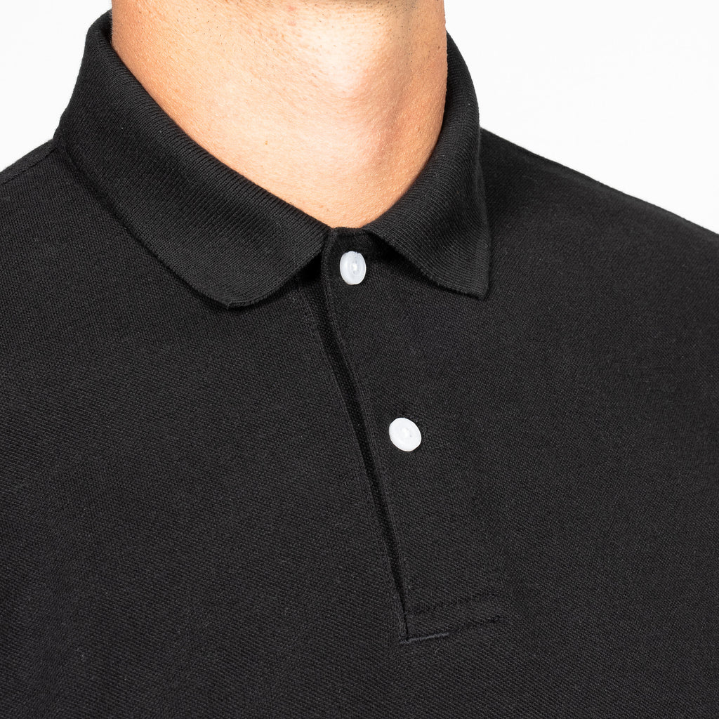 Men’s golf cotton short-sleeved polo shirt - MW100 black