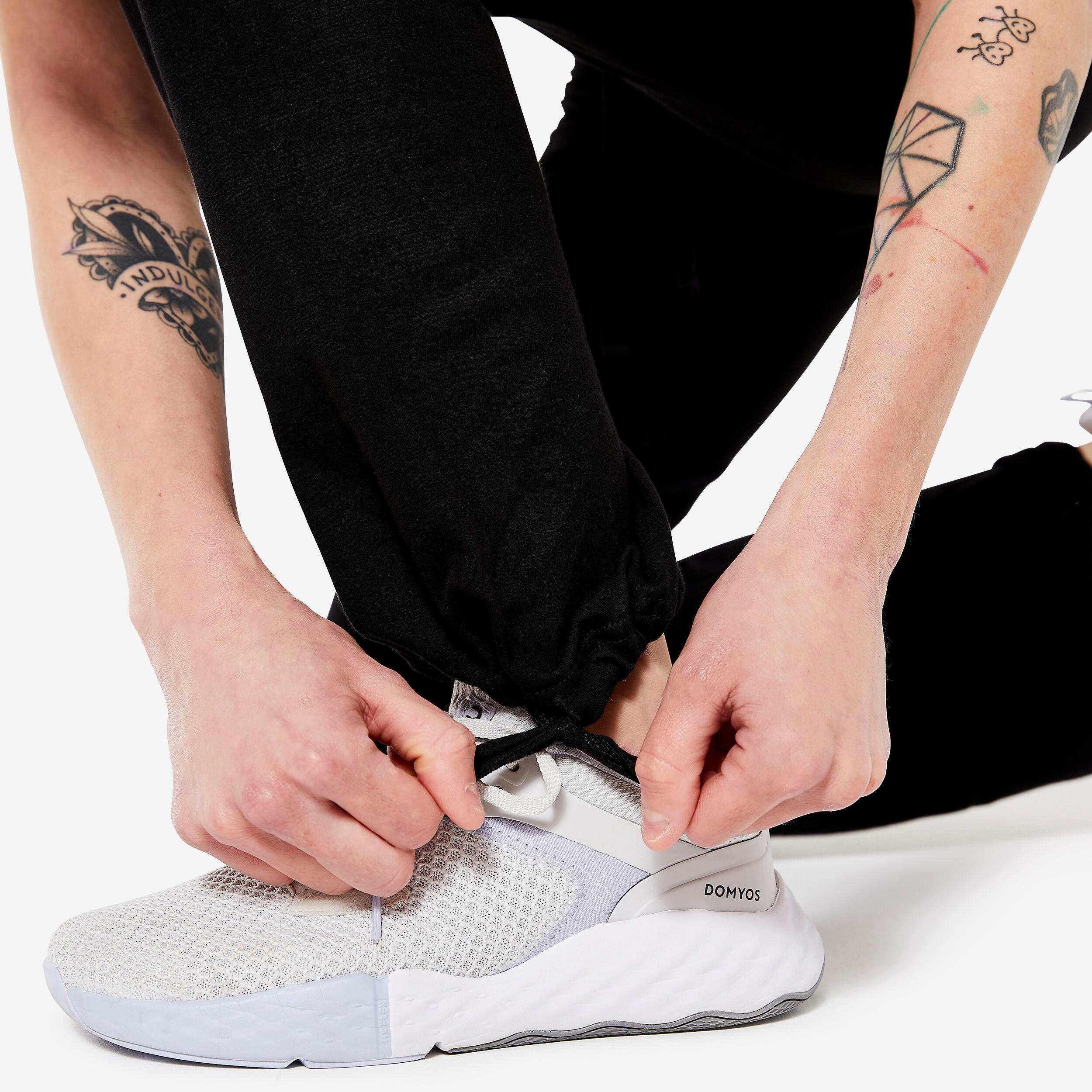 Women's Trackpant For Gym Adjustable 500- Black