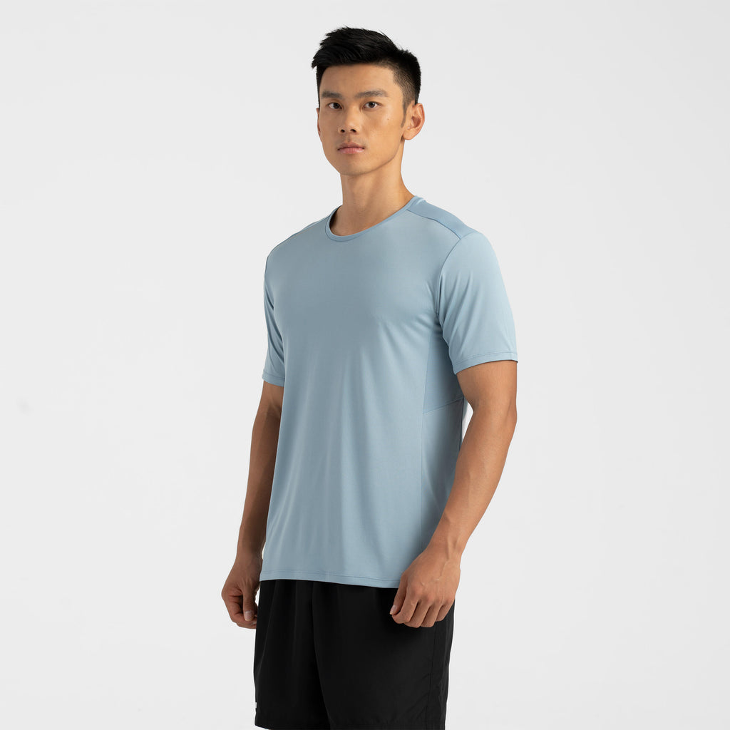 Men's KIPRUN Run 500 Dry+ Running Breathable T-shirt - denim blue