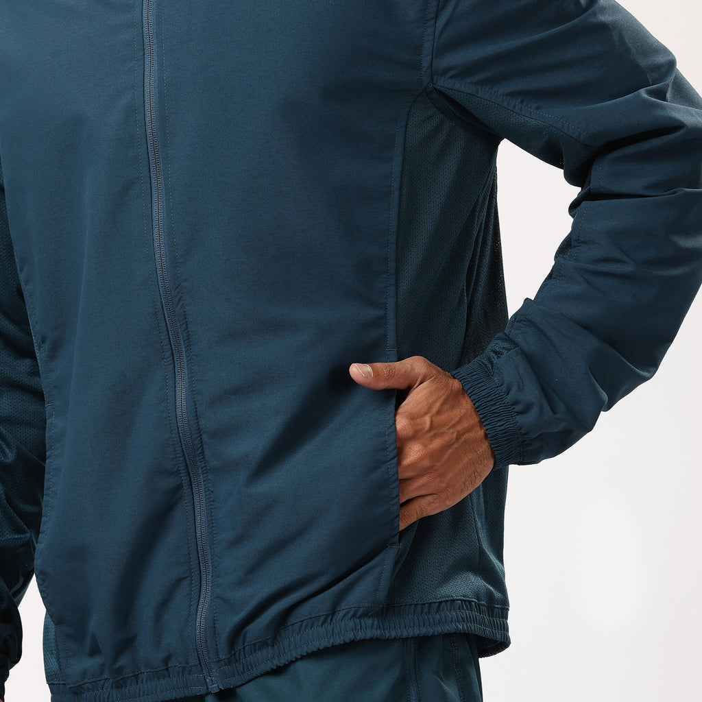 Men Fitness Tracksuit Jacket with Moisture Management FJA 100 - Turquoise Blue