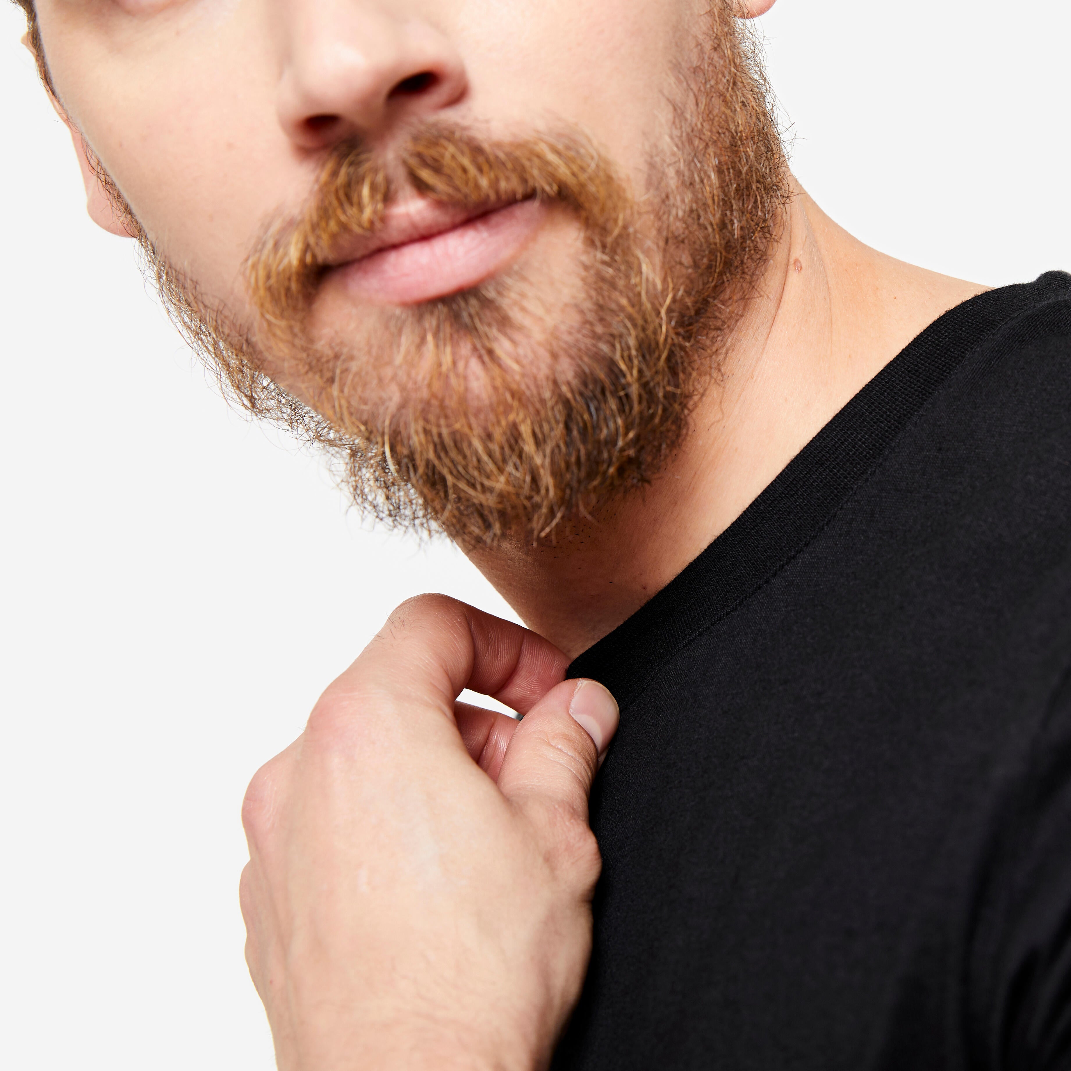 Men Gym T-Shirt Stretchable, Crew Neck, Sportee 100 - Black