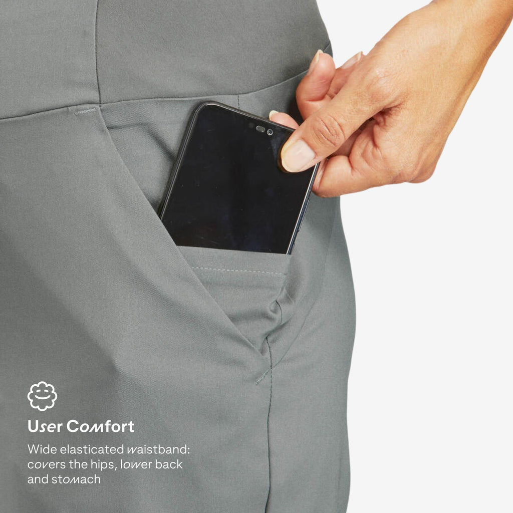 Women Comfort Fit Pant with Wide Waistband Khaki - NH100